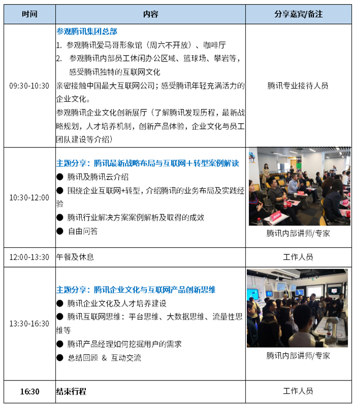 走進騰訊學習產品運營與騰訊云產業互聯網